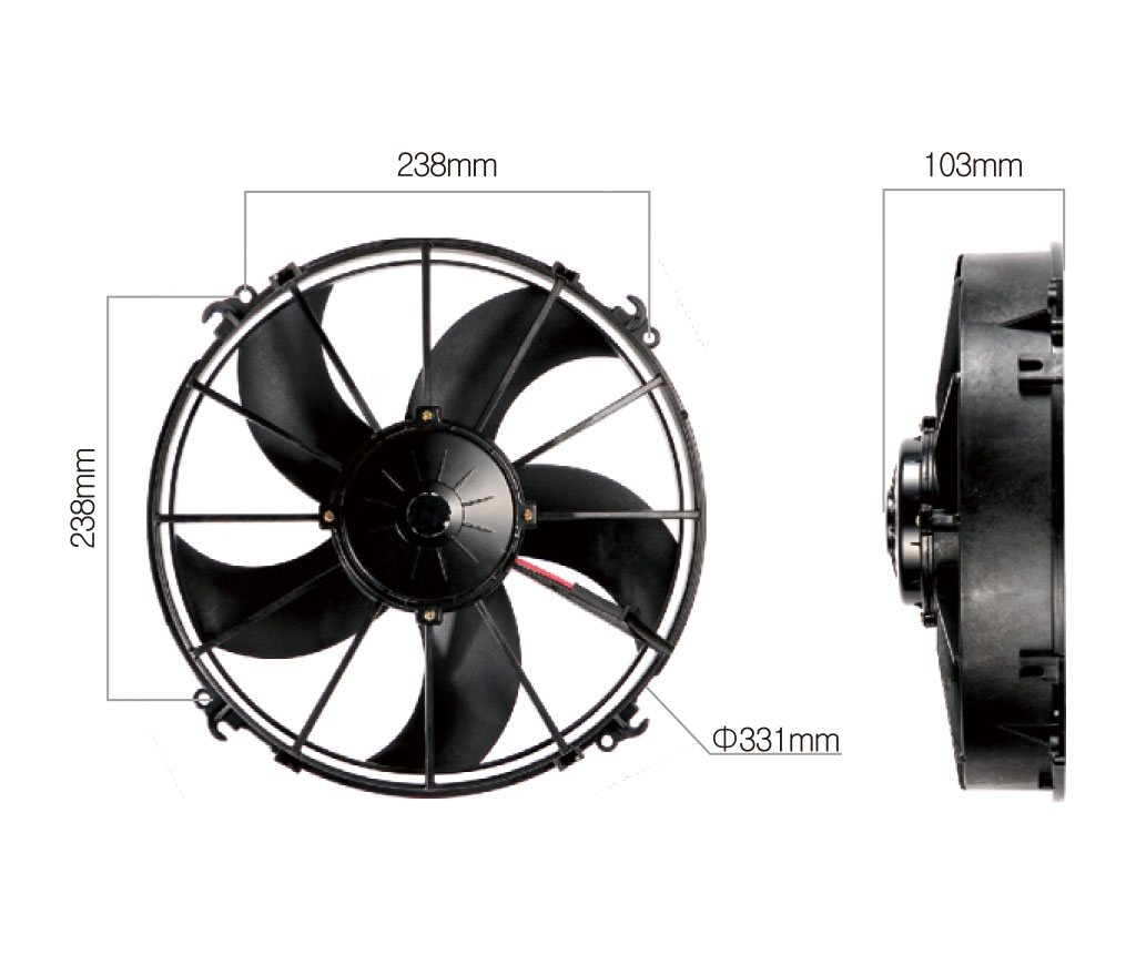 Universal cooling fan for bus air push fan