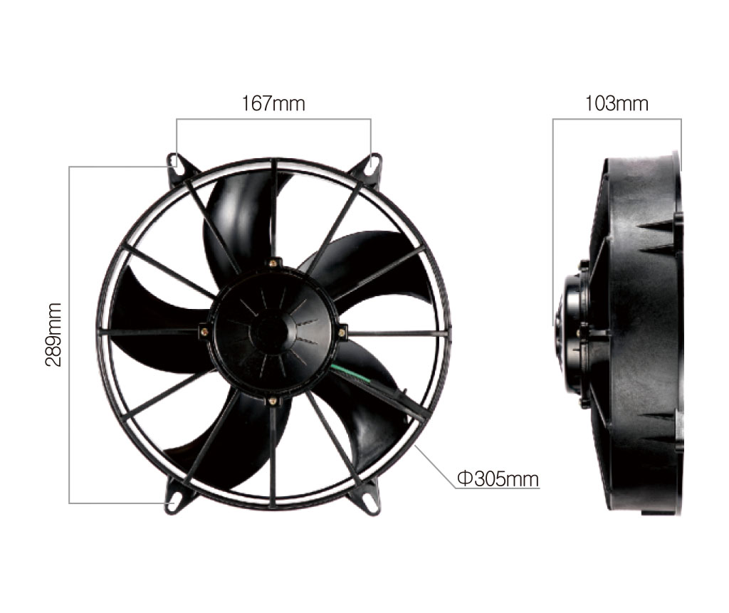 Universal cooling fan for midibus air push fan