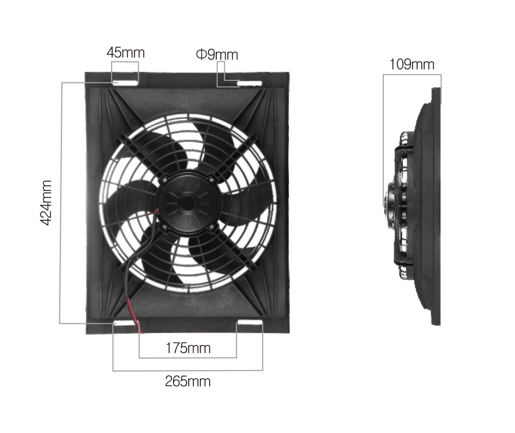 Universal cooling fan for truck 14X18 plastic housing or metal housing