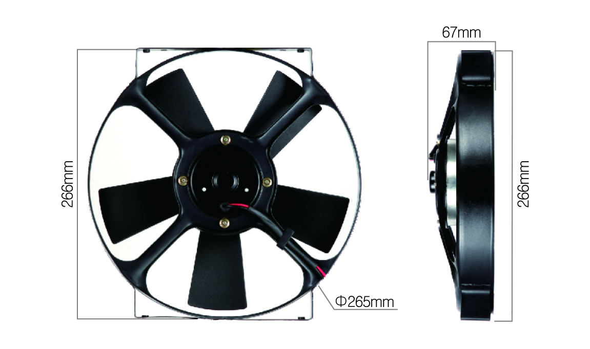 10 inch universal cooling fan for truck with metal housing
